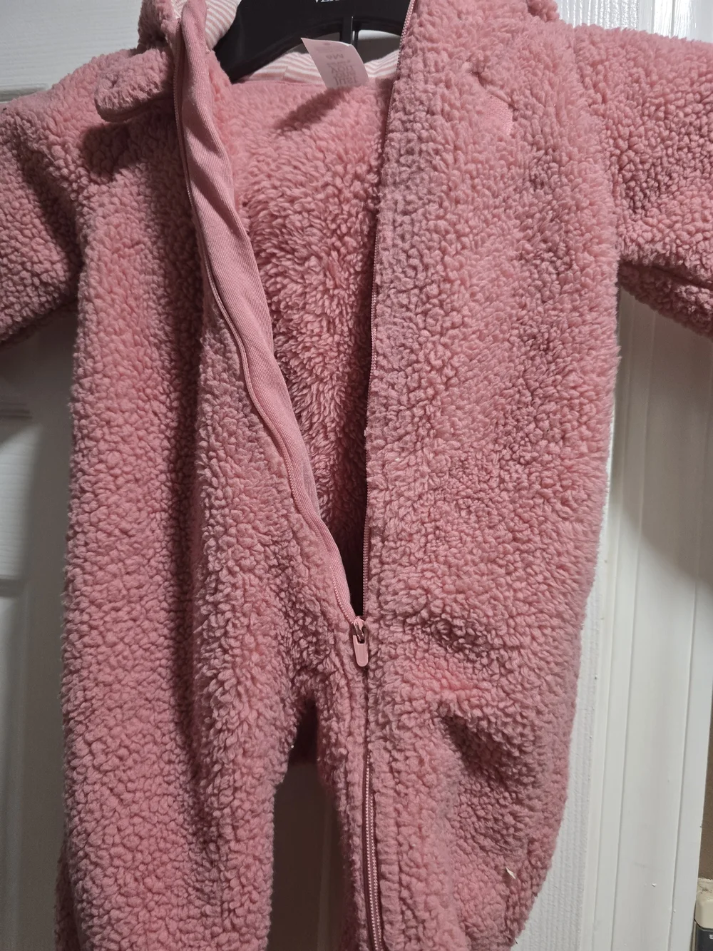 Carter's Pink Sherpa Hooded Footed One-Piece